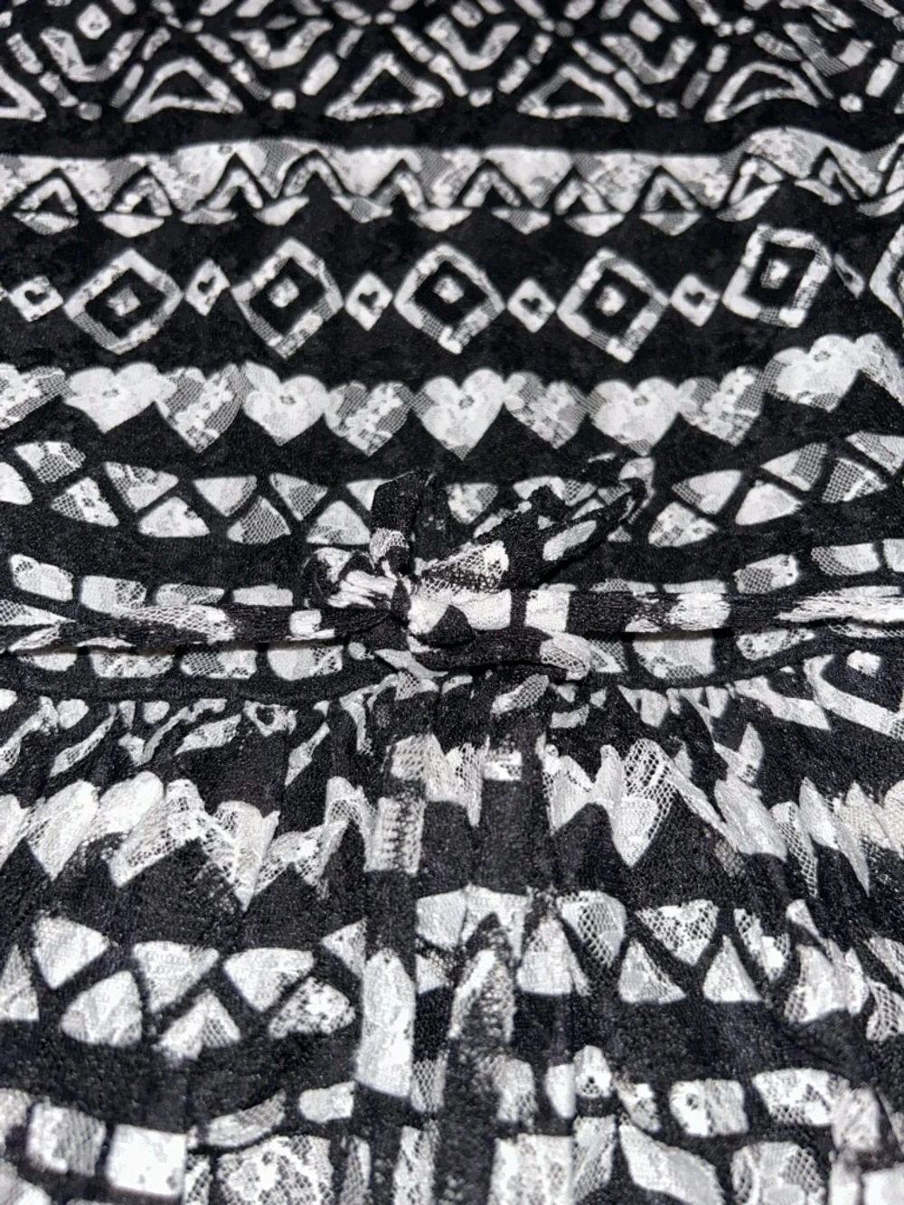 Justice Black & White Lacy Patterned Girls' Dress - Classic Fit size 20